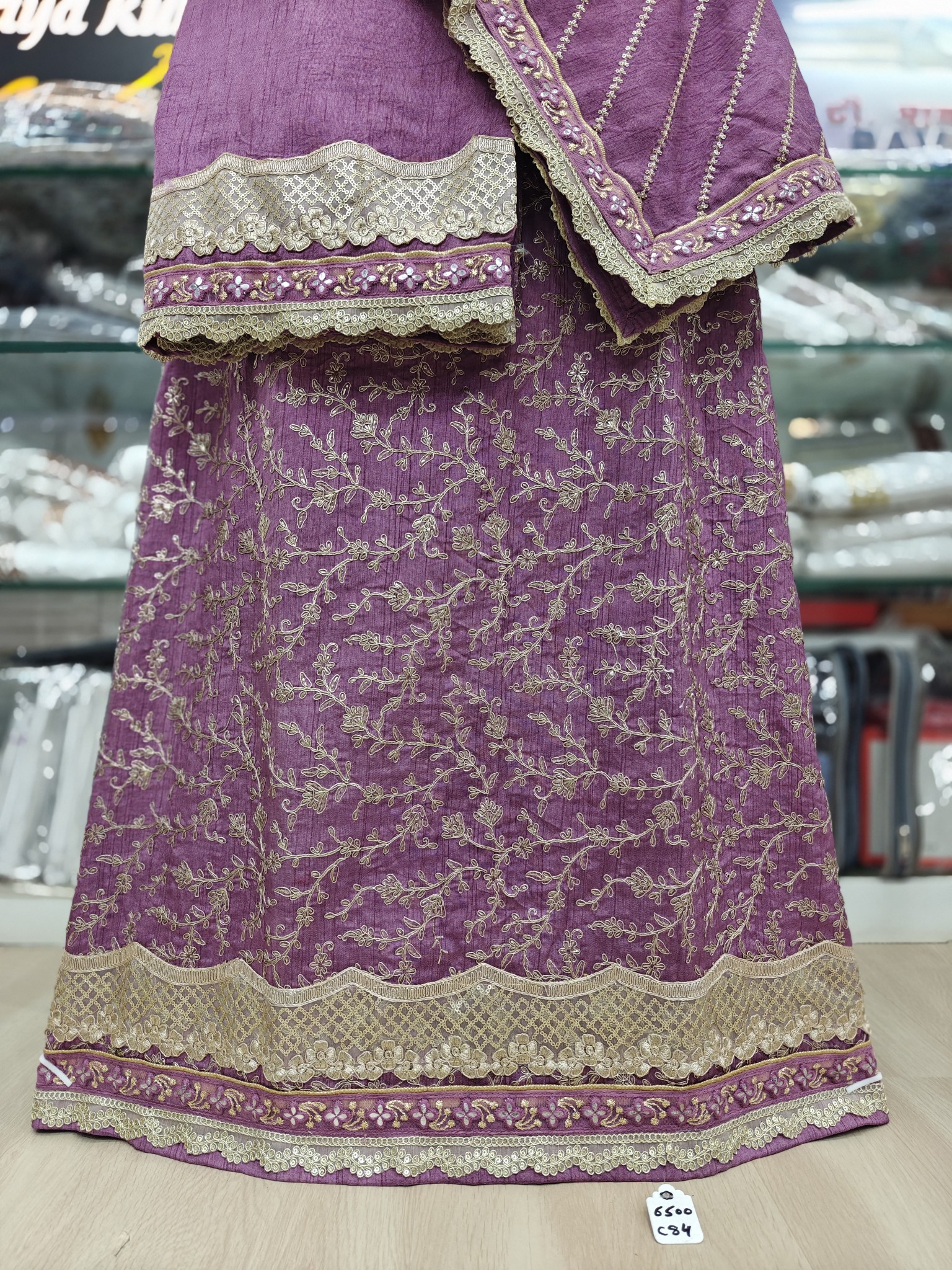  Embroidered Purple Bridal Rida cum Jori RCJ 